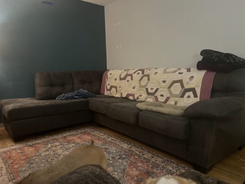 couch and rugs sold on Facebook Marketplace last week